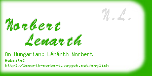 norbert lenarth business card