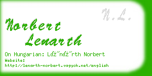norbert lenarth business card